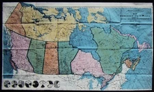 Glass Magic Lantern Slide MAP OF THE DOMINION OF CANADA C1910 PHOTO  