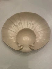 VTG Lenox Aegean Sea Shell Shaped Chip Dip Serving Bowl Ivory 12K Gold Trim