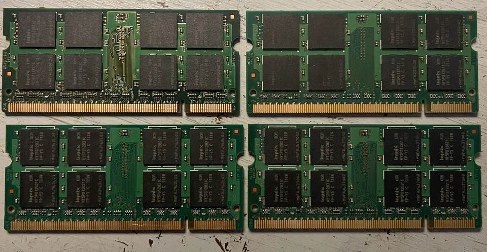 4GB (4 x 1GB SODIMMs) Hynix PC2-5300 DDR2 667Mhz Laptop RAM HYMP512S64CP8-Y5 AB - Image 2 of 2