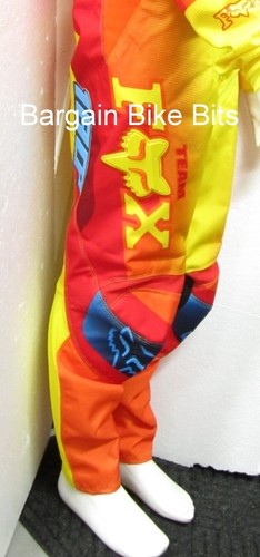 CLEARANCE! Fox 180 Motocross Pants Dirt bike NEW #28 Teen MX Off Road Red Yellow - Picture 2 of 8