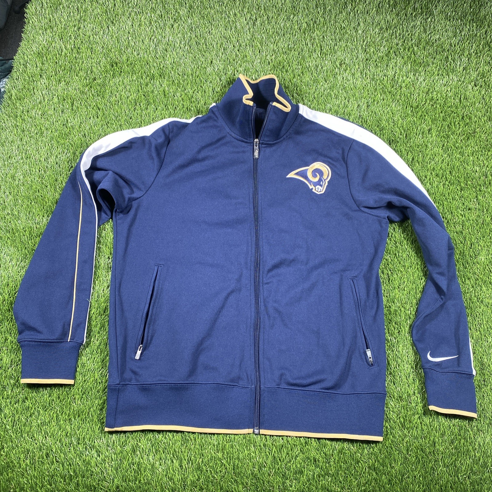 SACAI X NIKE Giacca St Louis Rams Nike Uomo Grande Blu Zip Nfl Calcio