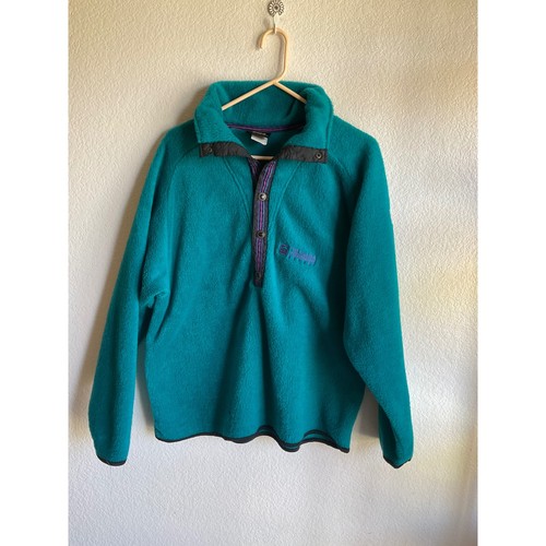 Helly Hansen, Vintage Helly Hansen Fleece Pullover Mens Snap Neck Teal Breckenridge Resort