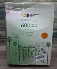 California Design Den KING Fitted Sheet 600 Ct Deep Pocket Cotton Sateen -White