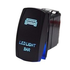 LED Light Bar Rocker Switch 5 Pin 20A 12V Blue Backlit Com Size: LED Light Bar
