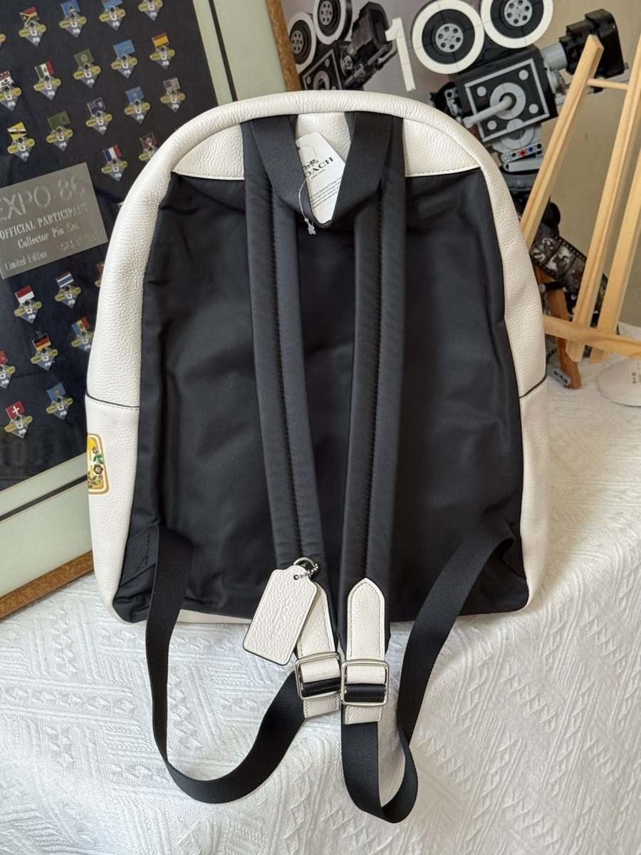 coach backpack black knock off Coach logo-plaque Leather Backpack | Black