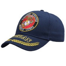 USMC Veteran Embroidered Baseball Cap - United States Marine Corps Navy Blue Hat