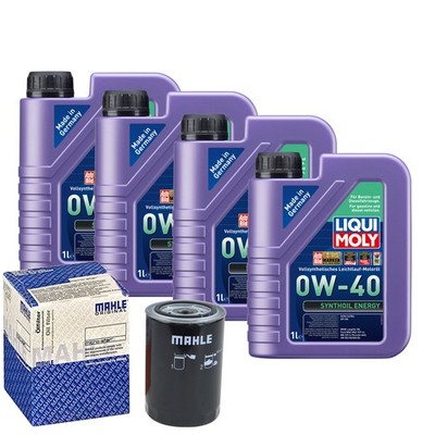 Motoröl 0W40 LIQUI MOLY Synthoil Energy 4L+MAHLE Ölfilter
