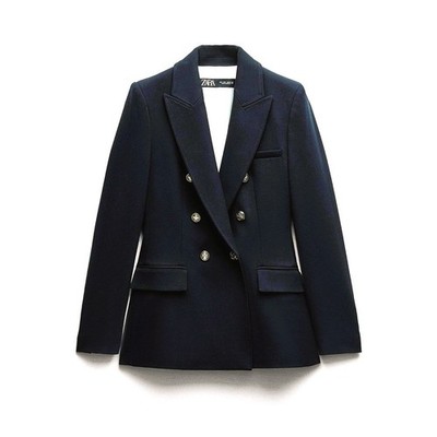 ZARA DOUBLE-BREASTED BLAZER 現行 ネイビー 46 NWT ZARA NAVY BLUE TAILORED DOUBLE-BREASTED BLAZER, SZ XL | eBay