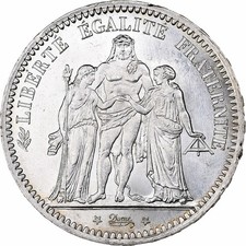 [#57456] France, 5 Francs, Hercule, 1873, Paris, Silver, MS, Gadoury:745, a