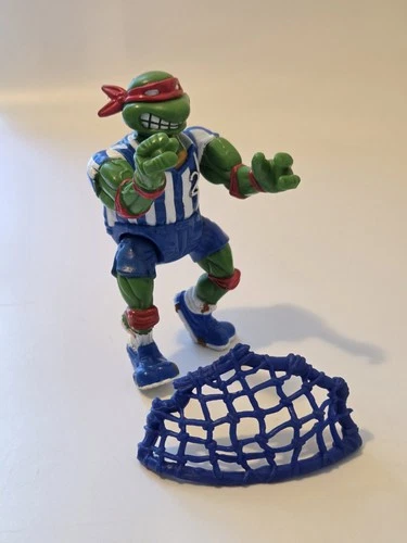 1991 TMNT Shell Kickin' Raph Raphael Soccer Player #2 Works Net Figure Vintage