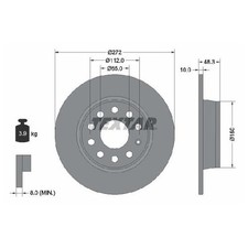 2x Bremsscheibe 26233110 hinten für VW Touran 1T1 1T3 5T1