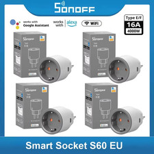 S60 EU  Wifi Socket Smart WiFi Plug Voice Remote Control Energy Monitoring Overl