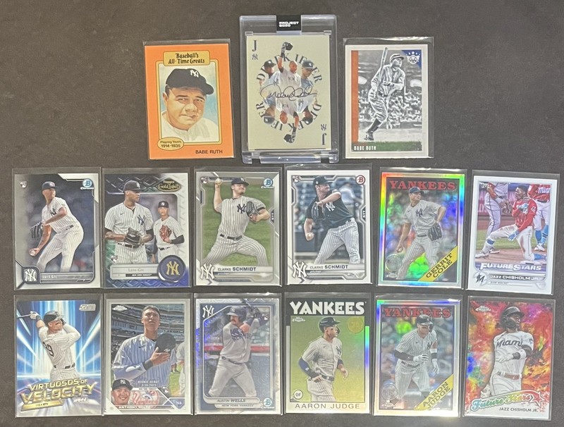 Yankees Lot, Babe Ruth, D Jeter, Judge, Cole,Volpe, Wells, Chisholm, Gil,Schmidt