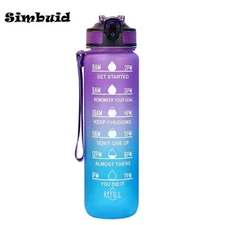 600ML Sports Water Bottle with Time Marker Leak-proof Cup Motivational Portable 