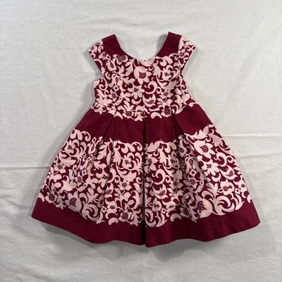 Janie & Jack Ballet Beauty Dress Baroque Floral 12-18mo Lined Full Skirt Cotton