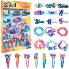 Adorable Disney Stitch Hair Accessories Set: Clips, Bows & Scrunchies (22 PCs)