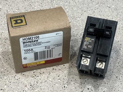 Square D HOM2100 , 100 Amp Circuit Breaker 120/240VAC 2P NEW IN BOX, US SELLER