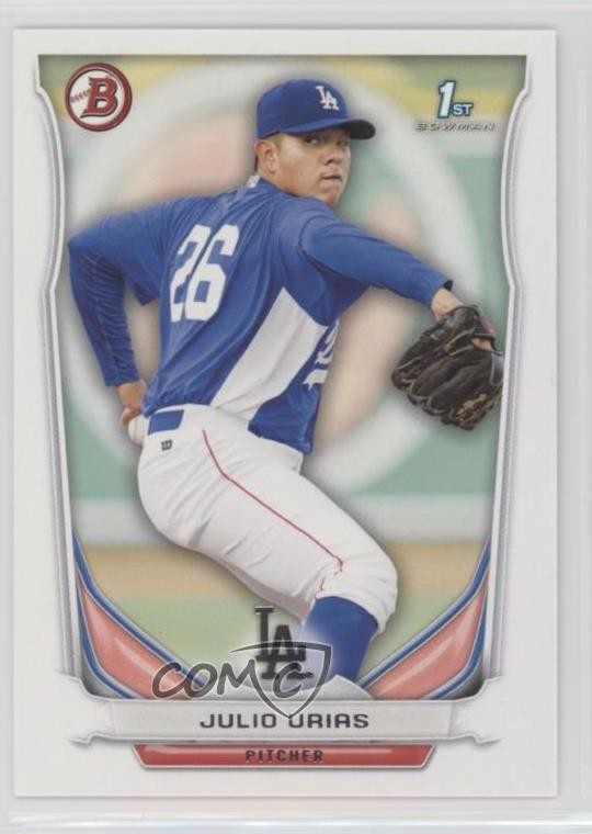 2014 Bowman Prospects Julio Urias #BP6 3d5