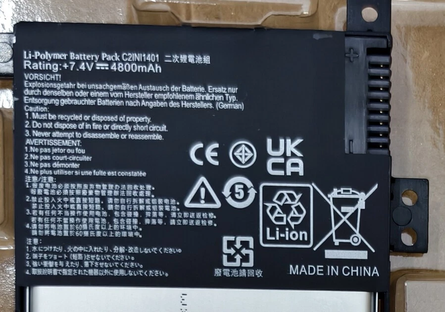 Batería NUEVA C21N1401 para ASUS X455 X455L X455LD X455LA F454L F455L Y483L R455LD Foto 2 de 4