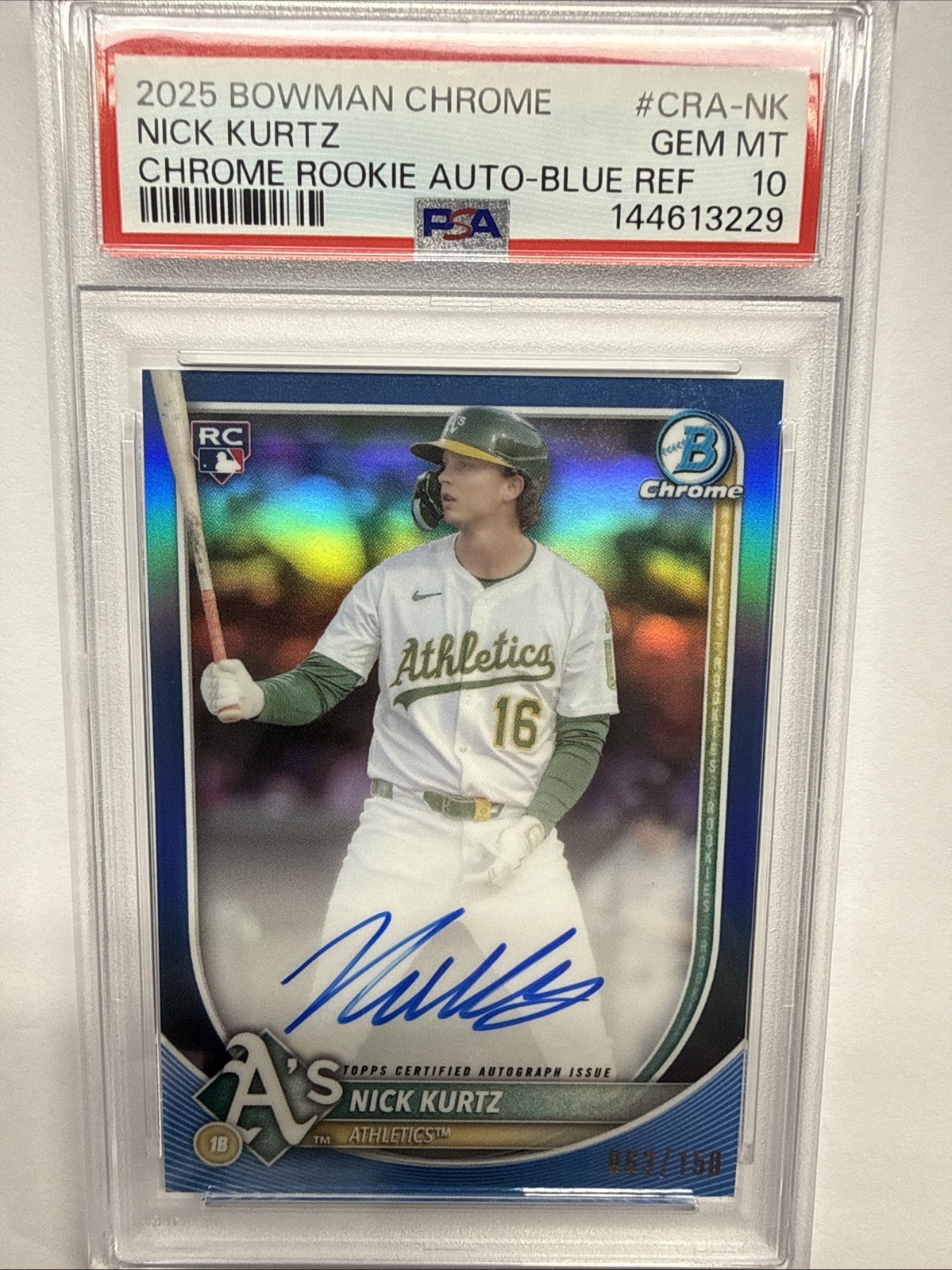 Nick Kurtz 2025 Bowman Chrome #CRA-NK Chrome Rookie Autographs 