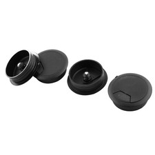 Computer Desk Plastic Grommet Cable Cord Hole Covers Black 50mm Dia 4 Pcs