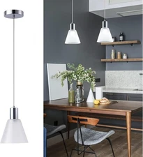 Mini Pendant Lighting with Cone Frosted-Glass Shade