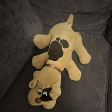 Pound Puppies Tan Brown Spot Dog Plush w/ Collar Medium 14-24in 1980s Vintage