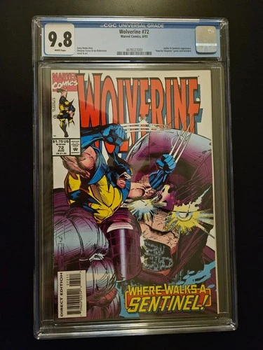 Marvel Comics Wolverine # 72 August 1993 CGC Grade Of 9.8 Comic Book + Game Card