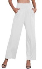 Yutdeng womens white summer trousers Size L