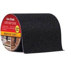 Black 6"x30' Non-Slip Grip Tape  Adhesive Anti Skid Strips for Outdoor Use