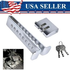 Stainless Steel Brake Pedal Lock Security Car Auto Clutch Lock Anti-theft 3key
