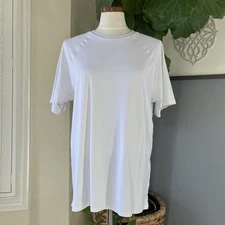 Alo Yoga Idol Performance Tee Men M White Short Sleeve Athletic Shirt EUC