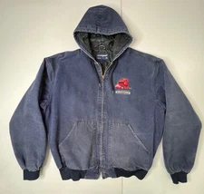 Swingster Vintage Freightliner Jacket Blue Denim Hooded USA Workwear Men's XL
