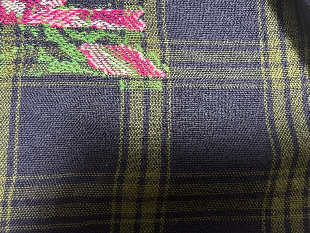 Auth GUCCI Checkered Floral Pattern Large Scarf S… - image 12