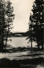 Houses Lake. Original Vintage Real Photo Postcard RPPC