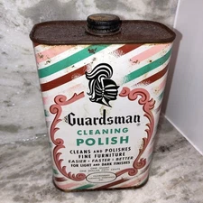 Guardsman cleaning polish vintage tin with contents Michigan one quart 