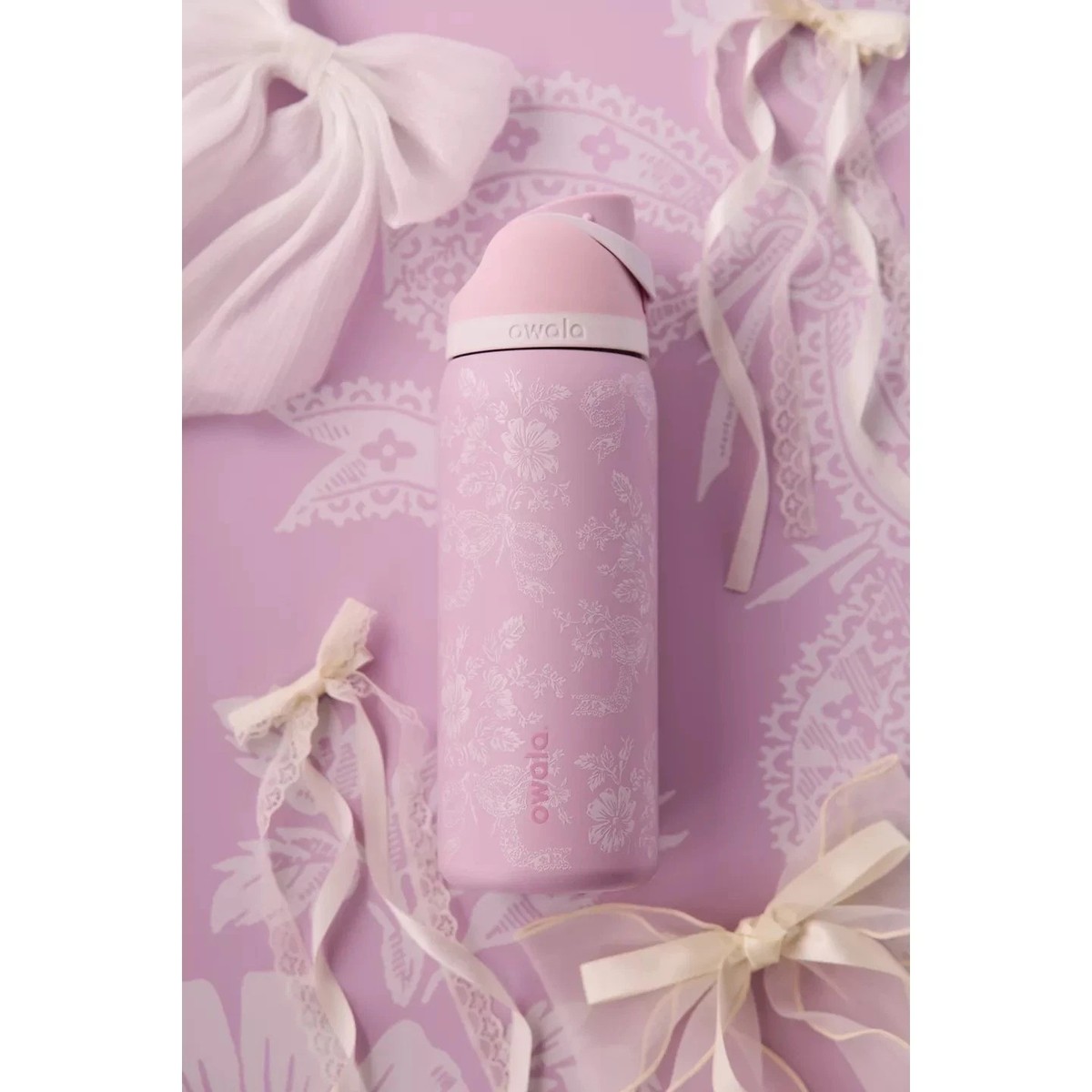 Owala Freesip Girl Pink Ribbon Toile UO Exclusive Cup Gift Bottle