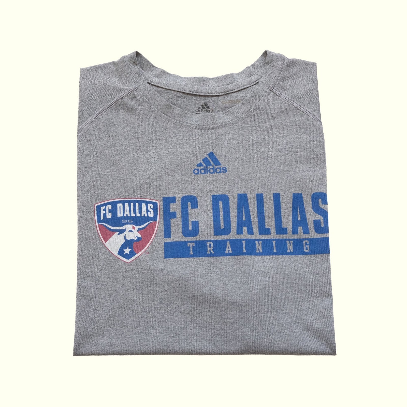 ADIDAS VTG Y2K RETRO FC DALLAS SOCCER ACTIVE SPORT GRAY T SHIRT 2011 SZ LG