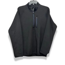 Vintage 1946 Pullover Sweater 1/2 Zip Neck Front Pockets Long Sleeves Black NWOT