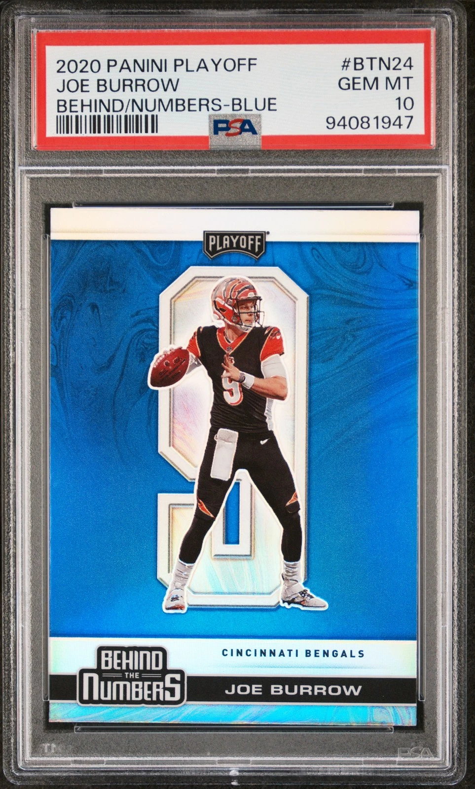 Joe Burrow Panini Playoff Behind the Numbers #BTN24 Blue