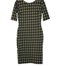 Bodycon stretch houndstooth midi dress medium Sexy Stretch Classic Office Work