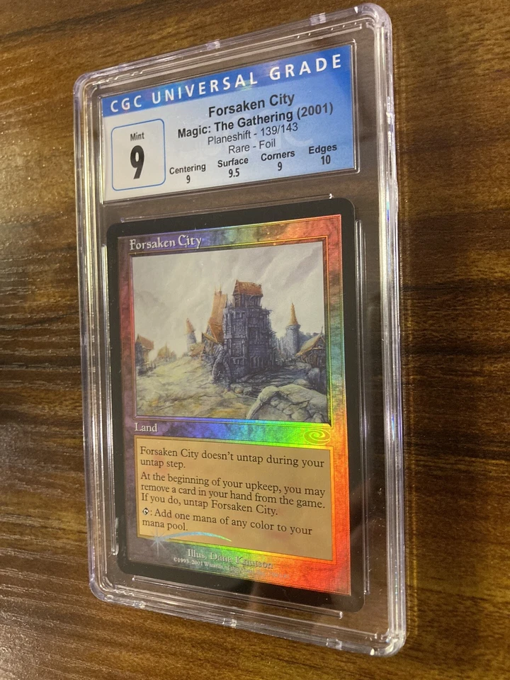 MTG✨FORSAKEN CITY FOIL✨Planeshift CGC Quad 9’s++ MINT RARE Land 2001 LOW POP ! - Image 4 of 4