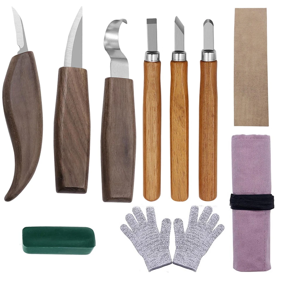 10/12 Wood Carving tools Woodworking Whittling Chisel Cutter Chip Hand Tool kit - image 2 of 4