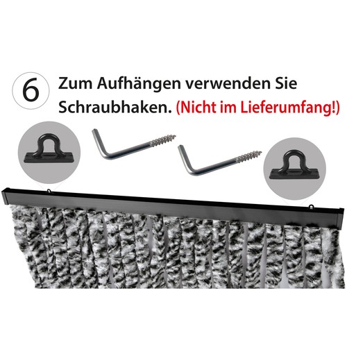 Flauschvorhang 140x220cm Türvorhang Insektenschutz Chenillevorhang Raumteiler - Bild 10 von 220