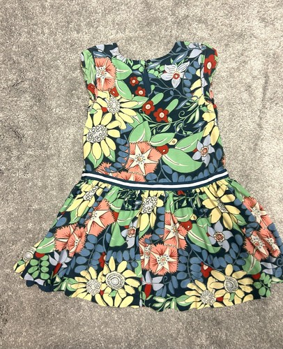 Gymboree Floral Dress Toddler Girls S 5/6 Multi Colorful Pleated Easter Spring - Picture 12 of 13