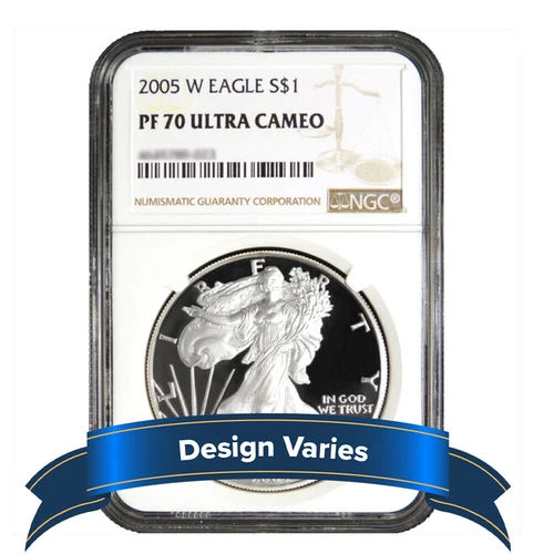 2005-W Proof $1 American Silver Eagle NGC PF70UC Brown Label
