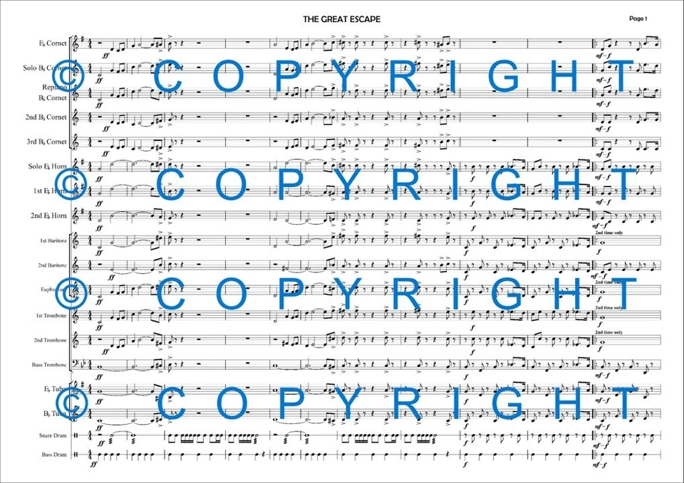 The Great Escape for Brass Band (score & parts) - Image 2 of 4