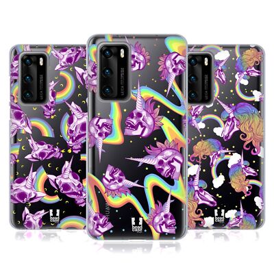 HEAD CASE DESIGNS HORNED SKULLS SOFT GEL CASE FOR HUAWEI PHONES 4