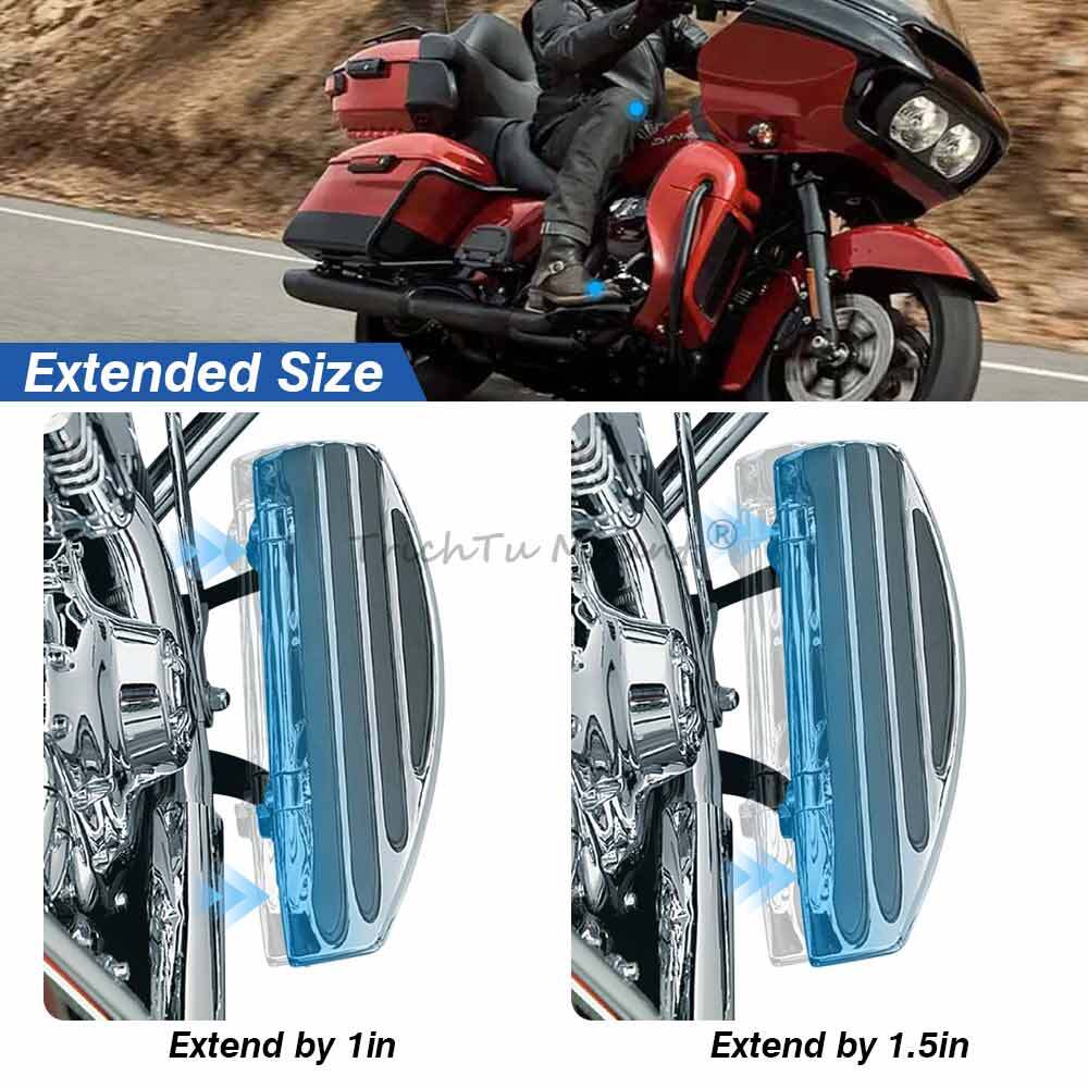 S☆ Black Driver Floorboard Extension Spacer Kit For Harley Touring