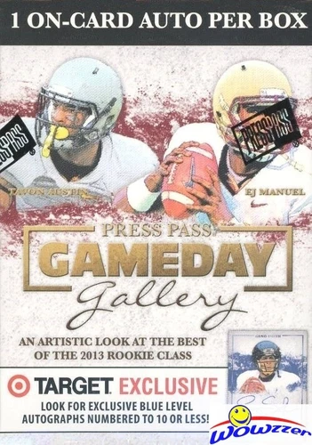 2013 Press Pass Gameday Gallery Football Factory Sealed Blaster Box-AUTOGRAPH RC